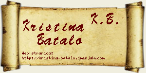 Kristina Batalo vizit kartica